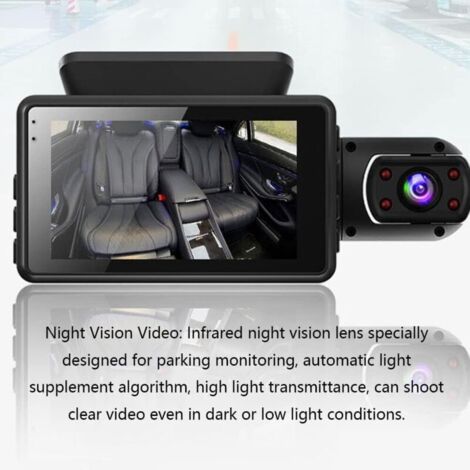 1296P DVR Dash Camera Car, Front & Inside Dual Camera Car Dashcam ...