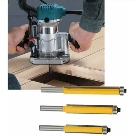 Copy Router Bits 3-Piece 8mm Shank Flush Trim Router Bit with Bearing, Copy Router Bit ...