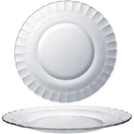 6 x assiettes plates PICARDIE - 23cm - Verre - Duralex