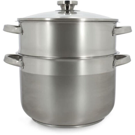 Couscoussier en inox - Couvercle en verre - 10 litres (1/5)