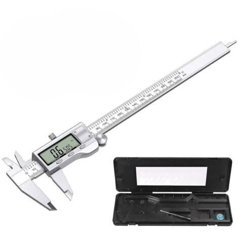 Pied à coulisse numérique 200 mm en acier inoxydable – Mesure précise avec grand écran LCD – 32 lames jauge d'épaisseur – Conversion f/inch/mm