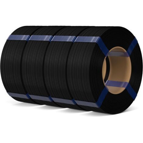 Filament PLA Basic Refill 1,75 mm Noir 4KG, Filament PLA 3D Sans Bobine Précision Dimensionnelle ±0,02 mm, Recharge Écologique pour Bobine Réutilisable