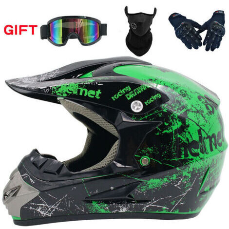 Casque de moto et vélo pour jeunes Norme EPI Coque ABS aérodynamique Taille XL Pour motocross, VTT, ski et scooter