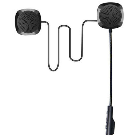 Kit mains libres Bluetooth 5.0 pour casque de moto, système mains libres sans fil, haut-parleur, contrôle des appels, microphones, écouteurs sans interférences (gris)