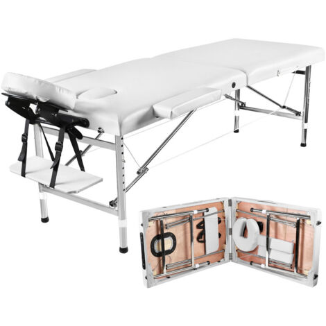 Massageliege klappbar 2 Zones schwarz (1/5)