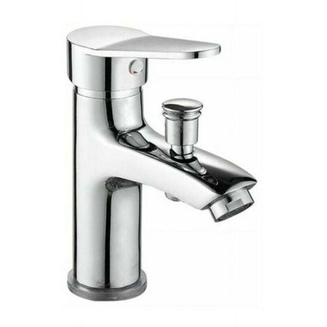 Single-hole chrome bath/shower mixer tap, single-lever bath mixer