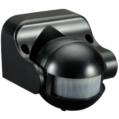 Infrared human body sensor, outdoor motion detector, 12m detection distance in open field, 180° angle, IP44, infrared sensor (Black) (1/5)