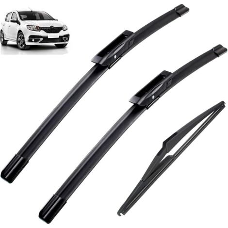 Front and rear wiper blade set, 3 pieces/set, compatible with Dacia Renault Sandero 2019 2018 2017 2016 2015 22" 19" 11"