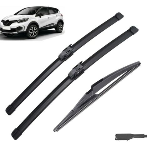 3-piece front and rear tailgate wiper blade set for Renault Captur Kaptur 2020 2019 2018 2017 26" 16" 12" Perfect fit for windshields
