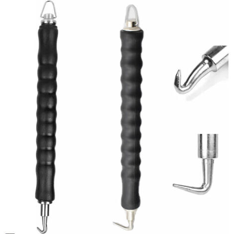 2PCS Wire Twister, Rebar Binding Tool, Straight Hook Twister and Curved Wire Twister Tools for Rebar Loop Tie