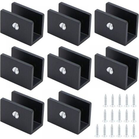 Set of 8 shelf mounting brackets, heavy-duty wall-mounted for glass (8-10 mm clamp)