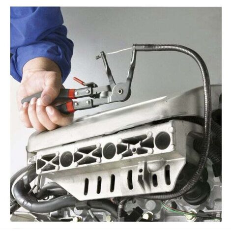 Long-reach hose clamps, hose clamp pliers. Hose clamp pliers for