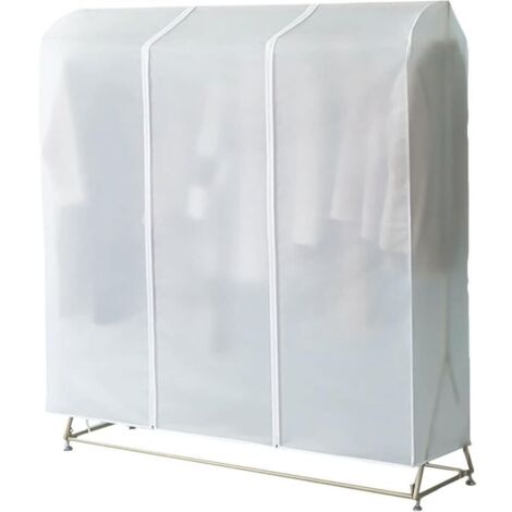 Clothes Rail Cover, with Durable Zippers, Dustproof Protective Cover for Clothes Rack, Protection from Sun, Dust and Dirt (Opaque, 200 x 50 x 150cm)