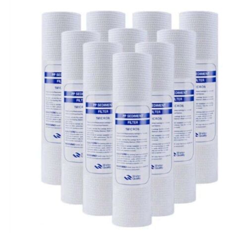 10 Pieces Universal Water Filter PP Cotton Filter Cartridge Sediment Filters Polypropylene Material, 5 Micrometers