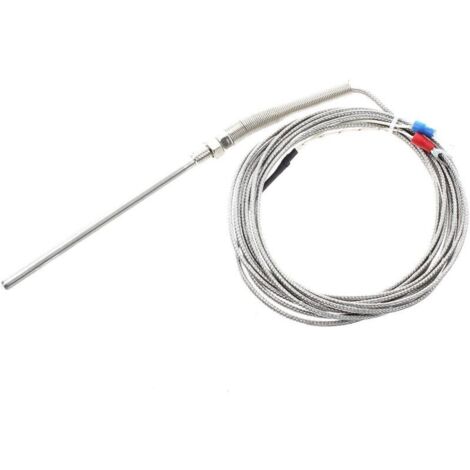 High Temperature Thermocouple with Type K Probe, Stainless Steel / 10ft