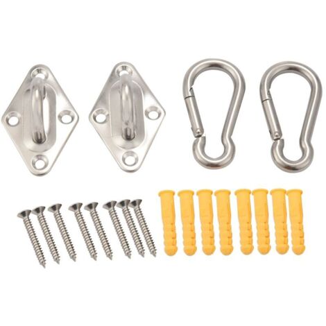 Heavy-Duty Hammock Suspension Eye Plates Wall and Ceiling Mount Anchor Hooks Hanger Swivel Chair