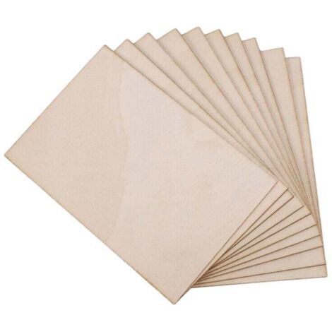 Pack of 10 Raw Wood Sheets, Thin Laminated Planks for Houses, Planes, Boats, Crafts and DIY Decorations