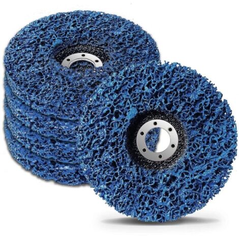 5-Piece Cleaning Disc (Blue) 125 mm, Paint Stripping Grinding Wheel, Poly Belt Abrasive Disc, Rust Paint Remover, Cleaning Wheel for Angle Grinder