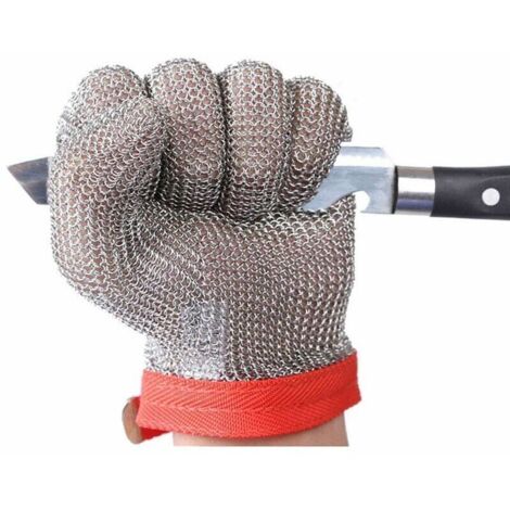 Gants de sécurité résistants de coupure XL(1 pièce) de maille de gants d'acier inoxydable pour couper le travail de tranchage GL08