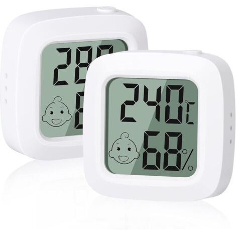 2 pièces, Petit thermomètre hygromètre numérique de haute précision,pour bureau, chambre de bébé, vestiaire confortable