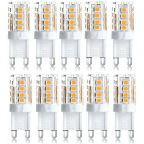 Lot de 10 Projecteur LED, lumière décorative LED, ampoule LED G9, 5 W blanc chaud blanc froid, ampoules LED à économie d'énergie, ampoule halogène de rechange, AC 230 V non dimmable