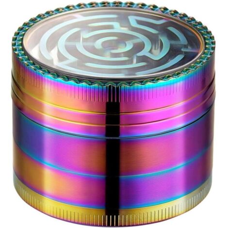 Grinder Original Métal Forme Labyrinthe Moulin à Herbe en 4 Parties - Diamètre: 5.2cm (1/4)