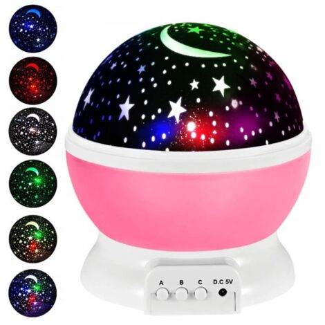 Veilleuse à Projection d'étoiles de plafond rotative à 360 °, 8 Modes de couleur, cadeau pour bébé, noël, anniversaire (1/4)