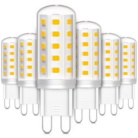 Lot de 6 Ampoules LED G9, 3W Equivalent 30W Halogène Lampe, Blanc Chaud Sans Scintillement pour Chambre Salon Cuisine Jardin, Non Dimmable NPTERBL