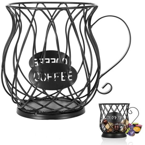 Panier Coffee Porte Capsule Café(Noir), Support de Dosettes de Café, Panier à Capsules de Café, Panier de Rangement pour Capsules de Café, pour Capsules de café
