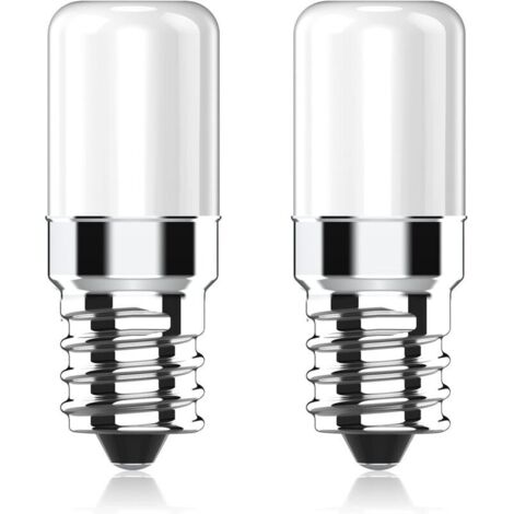 Ampoule LED Réfrigérateur E14, 2W équivalent à 20W Halogène Ampoules, Blanc Chaud 2700K, 170LM, Petit culot à vis E14 lampe LED pour Frigo, Lampe de Sel, Machine a Coudre, Lot de 2