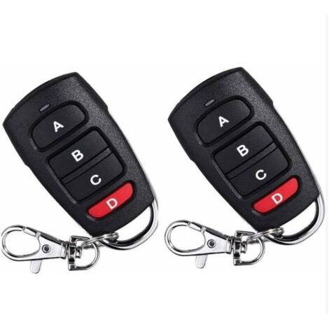 Lot de 2 télécommandes de rechange universelles pour portail électrique de garage 433 MHz