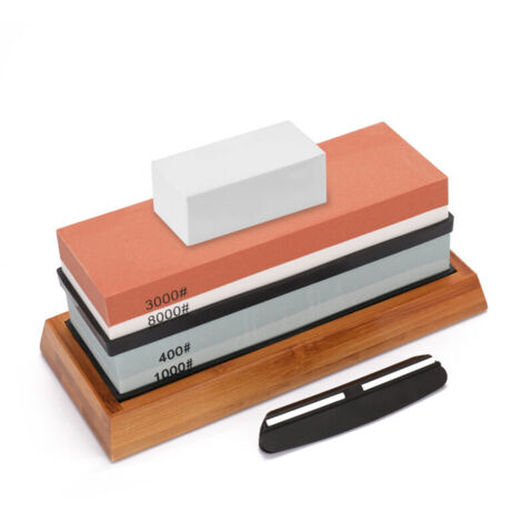 400/1000 3000/8000 Grit Premium Whetstone Cut Shaiping Stone Set Set Shargenon Slip Base Cutter Assemblage