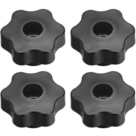 Clamping handle, screw knobs, M12 threaded star-shaped handle, 4 pieces