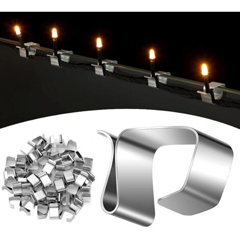 50 Christmas light gutter hooks, decorative Christmas light clips, lighting hook fixing accessories for holiday lights