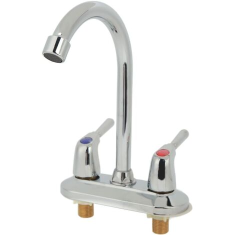 2-Handle Sink Faucet, Double-Handle Basin Mixer Tap, Double-Hole Cover Plate, Dual-Control Basin Mixer Tap, Luxury Copper Deck Plate, Design Panel Faucet