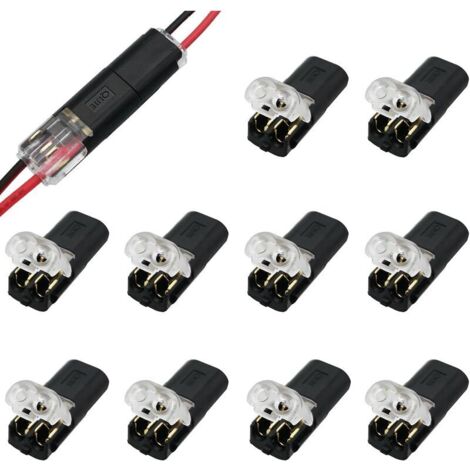 Low Voltage Wire Connectors, 10 Pieces 2 Pin Electrical Wire Connectors, For 18-22 AWG Cable