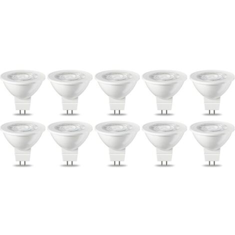 Pack of 10 GU5.3 MR16 5W LED bulbs, warm white, non-dimmable, 220V [Energy class G]