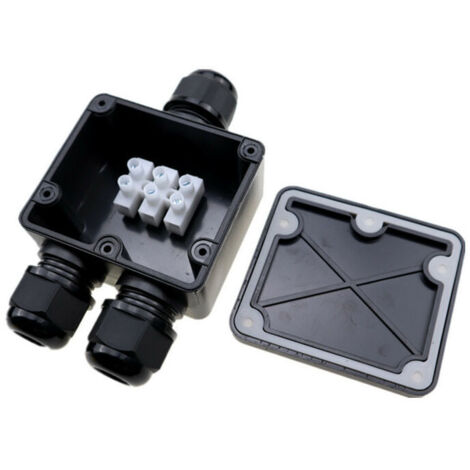 2-Piece IP68 Waterproof Junction Box, Outdoor Waterproof Junction Box, 3-Way Cable Connector Box for 5mm-9mm Cables, C