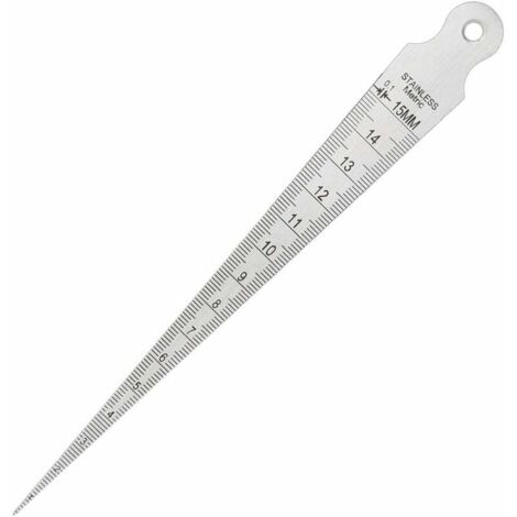 1-15mm 1/64-5/8 Wedge Gap Gauge Tapered Gauge Stainless Steel Welding Inspection Tapered Gauge Metric Imperial Measuring Tool