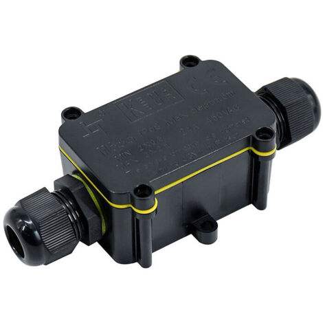 IP68 waterproof junction boxes, 2-way junction box outdoor lighting connector, 4mm to 11mm plastic cable gland external waterproof cable connector