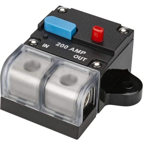 200A Inline Circuit Breaker Inverter Fuse Holder for Car Audio Solar Energy, with Waterproof Cover for Automotive, RV, Marine, and Boat (200A)