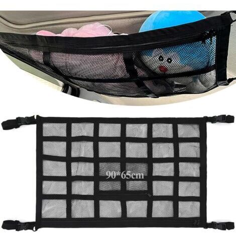 Car Roof Storage Net 90x65cm Organizer Bag Net Clothes Storage for Universal Car Roof Box Mesh Ceiling Cargo Net for SUV, Jeep, Van, Motorhomes