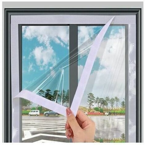 Lablanc – Cold-resistant insulating film for windows and doors – 180x200cm – Reusable, no drilling required, high transparency, airtight – 71x79in