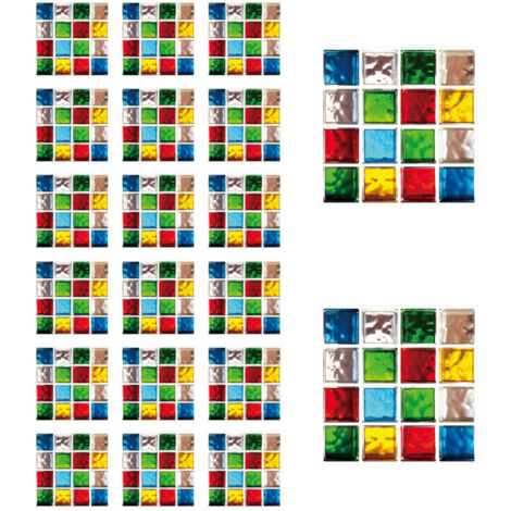 Self-adhesive mosaic sheets, 10x10 cm, 20 pieces, water-resistant, for kitchen/bathroom