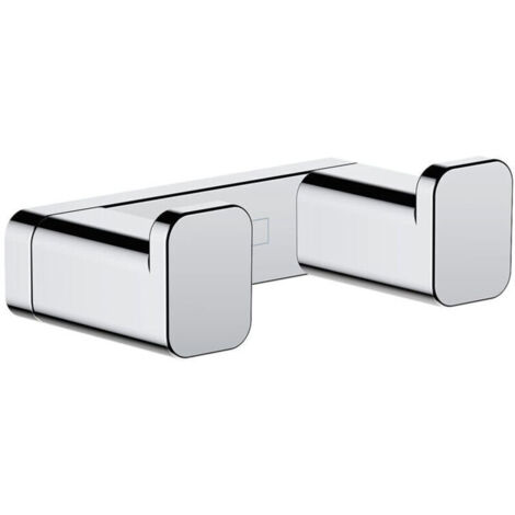 Hansgrohe Double Metal Hook 6.6x2x3.6cm with Concealed Fixings, Chrome (41755000)