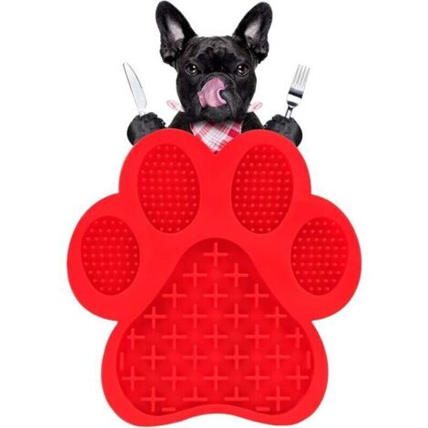 Leak-proof dog mat - Made of silicone - With strong absorption power - For pet bathing, grooming, training, and playtime for dogs and cats (red) (1/4)