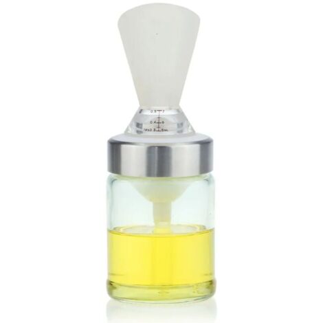 Oil Bottle with Brush, Kitchen Oil Bottle Brush, Heat Resistant Outdoor BBQ Brush, Cooking and BBQ Tools (1/4)