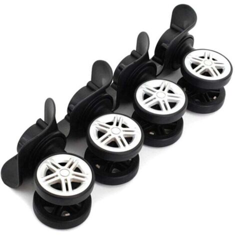 Set of 4 universal replacement suitcase wheels, black swivel wheels for travel boxes, suitcase accessory (12 × 5.5 cm)