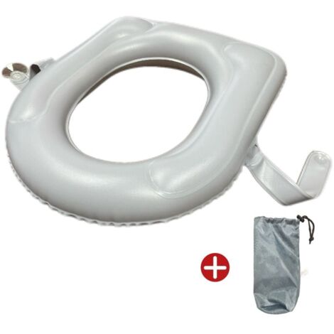 Inflatable Cushions, Height-Adjustable Toilet Seat Cover, for Pain Relief, Suitable for Toilet Chair or Wheelchair, Gray