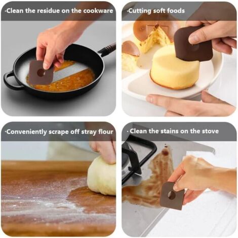 Set of 4 nylon and cast iron pan scrapers - Multifunctional - Stoneware ...